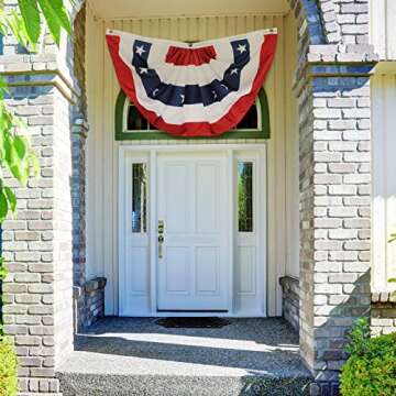 Tatuo Patriotic Decorations, 4th of July Pleated Fan Flags American Us Bunting Flag Stars and Stripes Banner for Independence Day Memorial Day and Labour Day(6 Pieces,1.5 x 3 feet)