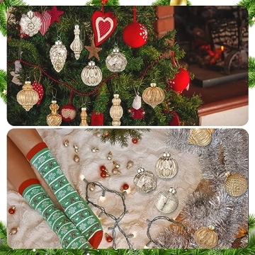 Elegant 12 Pcs Mercury Glass Christmas Ornaments Set
