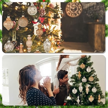 Elegant 12 Pcs Mercury Glass Christmas Ornaments Set