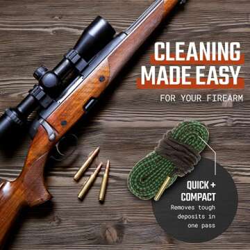 Ultimate Rifle Build Gun Snake - Reusable and Compact Gun Cleaning Rope (.223, .22, 5.56mm)