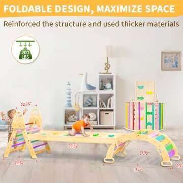 7-in-1 Extra Large Pikler Triangle Set for Kids