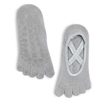 Yoga Five Toe Socks Half Toe Socks For Women Pilates, Fitness, Dance, Indoor Exercises with Anti-Skid Grips, Toe Socks 3colors(xa), One Size
