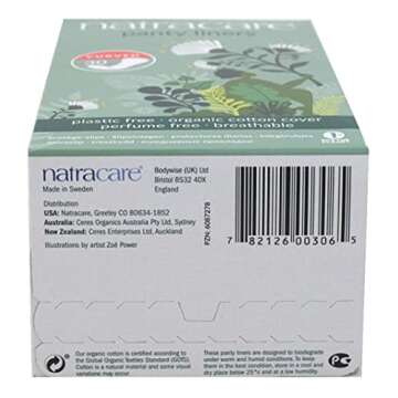 Natracare Panty Liners Curved 30 Count (6 Pack)