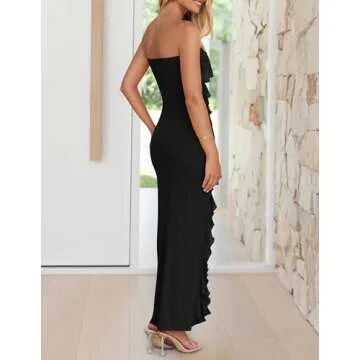 Elegant ZESICA Strapless Bodycon Maxi Dress for Every Occasion