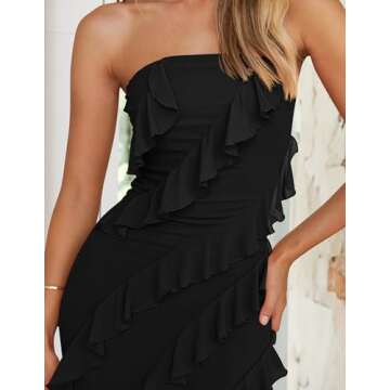 Elegant ZESICA Strapless Bodycon Maxi Dress for Every Occasion