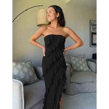 Elegant ZESICA Strapless Bodycon Maxi Dress for Every Occasion