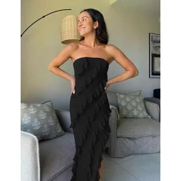 Elegant ZESICA Strapless Bodycon Maxi Dress for Every Occasion