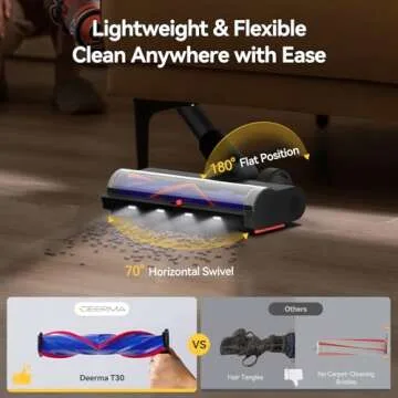 Vacuum Cleaners for Home, Anti-Tangle Cordless Stick Vacuum Cleaner Up to 45 Minutes with HEPA Filter, 240W Wireless Rechargeable Portable Vacuum for Household Pet Hair Carpet Hardwood Tile Couch Bed