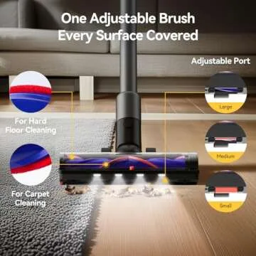 Vacuum Cleaners for Home, Anti-Tangle Cordless Stick Vacuum Cleaner Up to 45 Minutes with HEPA Filter, 240W Wireless Rechargeable Portable Vacuum for Household Pet Hair Carpet Hardwood Tile Couch Bed