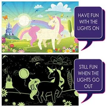 Hapinest Glow-in-the-Dark Unicorn Puzzle for Kids