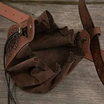 HiiFeuer Medieval Faux Leather Pouch for LARP and Daily Use