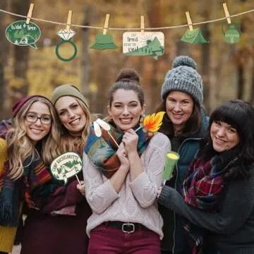 Balterever 24PCS Camp Bachelorette Photo Booth Props Camping Bachelorette Party Decoration Cabin Gla...