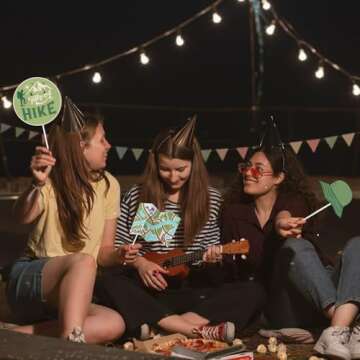 Balterever 24PCS Camp Bachelorette Photo Booth Props Camping Bachelorette Party Decoration Cabin Glamping Mountain Lake Hiking Bachelorette Party Favor for Bridal Shower Wedding Engagement Party Decor