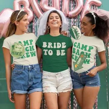 Balterever 24PCS Camp Bachelorette Photo Booth Props Camping Bachelorette Party Decoration Cabin Glamping Mountain Lake Hiking Bachelorette Party Favor for Bridal Shower Wedding Engagement Party Decor