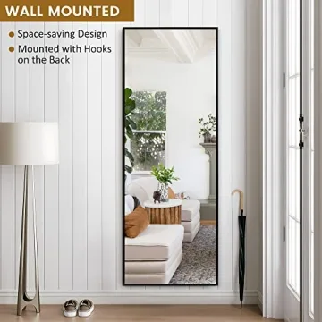 PexFix Full Body Mirror with Black Frame, 43"×16"