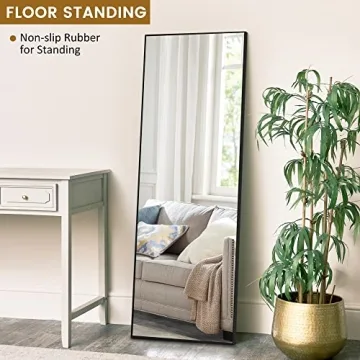 PexFix Full Body Mirror with Black Frame, 43"×16"