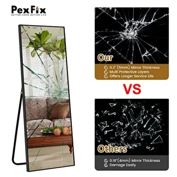 PexFix Full Body Mirror with Black Frame, 43"×16"