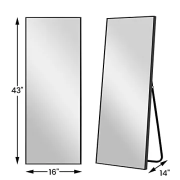 PexFix Full Body Mirror with Black Frame, 43"×16"