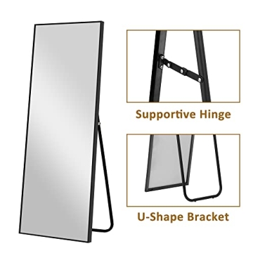 PexFix Full Body Mirror with Black Frame, 43"×16"