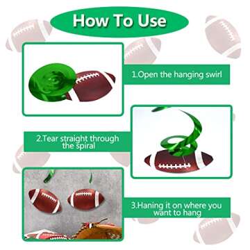 FRIDAY NIGHT Super Football Bowl 30pcs Hanging Swirl Decorations for Touchdown Sports Theme Party Game Day Birthday Supplies