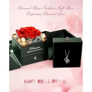 Preserved Flowers Mothers Day Gifts for Mom, Forever Real Rose with I Love You in 100 Languages Hear...