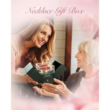 Stunning Preserved Rose with Heart Necklace Gift Set