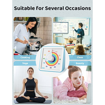 LIORQUE 60 Minute Countdown Timer for Kids in Rainbow Design