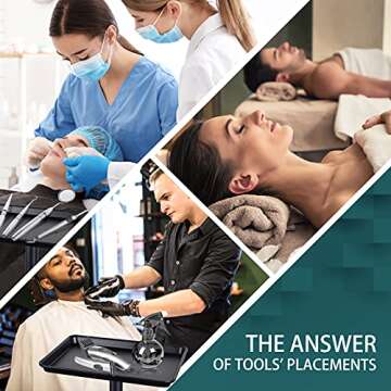 Adjustable Salon Tray on Wheels - Durable and Mobile