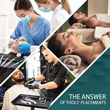 Adjustable Salon Tray on Wheels - Durable and Mobile