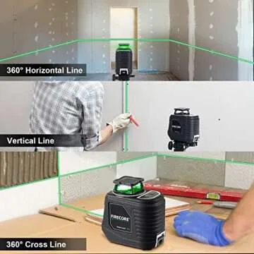 Firecore 360° Green Beam Laser Level for Precision Measurements