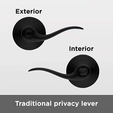 Kwikset Tustin Matte Black Privacy Door Handle Upgrade