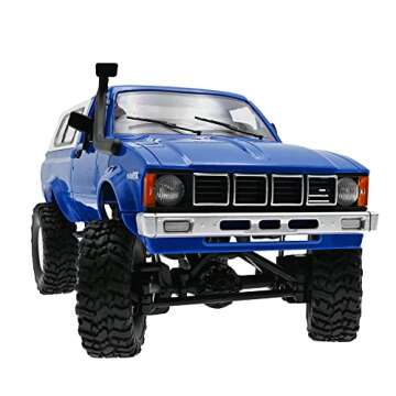 The perseids RC Rock Crawler WPL C24 RTR 1/16 Pickup Trucks Blue with LED Lights 2.4Ghz 4x4 Off-Road...
