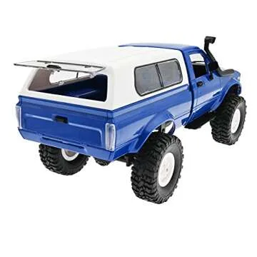The perseids RC Rock Crawler WPL C24 RTR 1/16 Pickup Trucks Blue with LED Lights 2.4Ghz 4x4 Off-Road RC Semi Trucks All Terrain Car, RC Crawler Remote Control Truck for Adults
