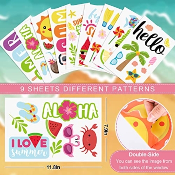 Vibrant Summer Window Clings for Fun Family Decor