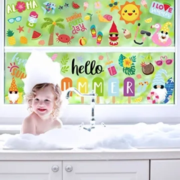 Vibrant Summer Window Clings for Fun Family Decor