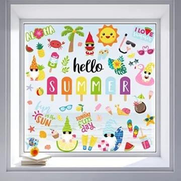 Vibrant Summer Window Clings for Fun Family Decor