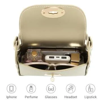 VONMAY Women Small Crossbody Bag Studded Evening Bags Clutch Purse Satchel Handbag for Wedding/Prom/Cocktail Party (Gold)