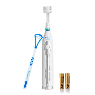 Triple Bristle GO 3 Sided Toothbrush | Sonic Toothbrush/w Soft Nylon Bristles | Autism Toothbrush fo...