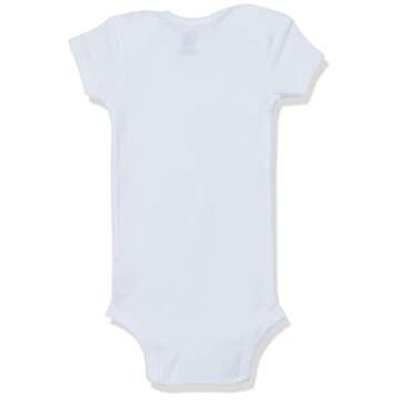 Gerber Unisex Baby 5-Pack Short Sleeve Variety Onesies Bodysuits White 0-3 Months