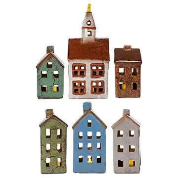 Charming Village Houses and Church LED Set for Home