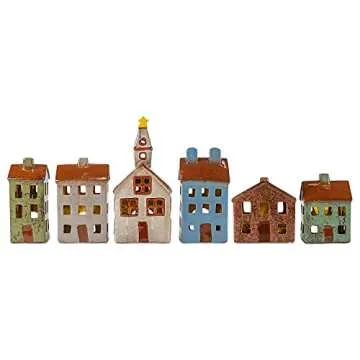 Charming Village Houses and Church LED Set for Home