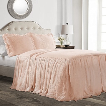 Lush Decor Ruffle Skirt Bedspread Set - Luxurious 3 Piece King Bedding