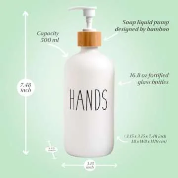 LOOCHICA Glass Soap Dispenser for Kitchen or Bath Use