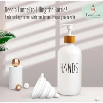 LOOCHICA Glass Soap Dispenser for Kitchen or Bath Use