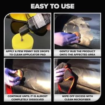 Carfidant Black Scratch and Swirl Remover - Car Scratch Remover for Paint Scratches - Polishing Compound for Cars Kit with Buffer Pad - Buffing Compound for Car Paint Restorer