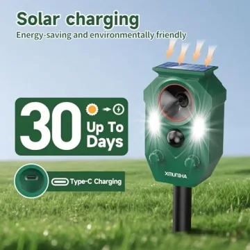 Solar Ultrasonic Animal Repellent for Yard and Garden