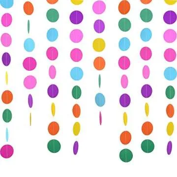 Fiesta Party Decorations Supplies, Multi-Color Hanging Paper Fans, Pom Poms Flowers, Garlands String Polka Dot, Triangle Bunting Flags for Birthday Parties, Wedding Decor, Fiesta or Mexican Party