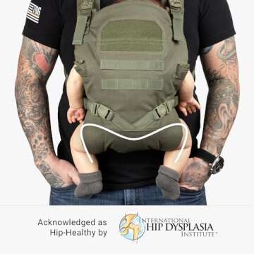 TBG - Mens Tactical Baby Carrier for Infants and Toddlers 8-33 lbs - Compact (Ranger Green)