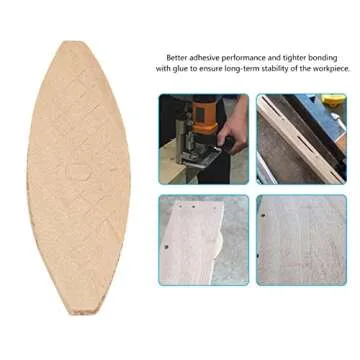 YWBL-WH 100Pcs Number 0 Beech wood Joining Biscuits Board Docking Tool (0#)