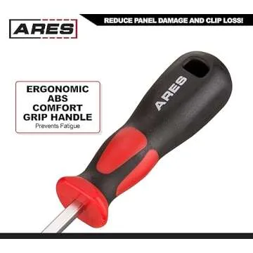 ARES 70227 - Ergonomic Plastic Fastener Remover - Sturdy A+ Grade Stainless Steel Construction - Ergonomic Handle Enhances Grip - Reduces Damage to Panels and Loss of Clips